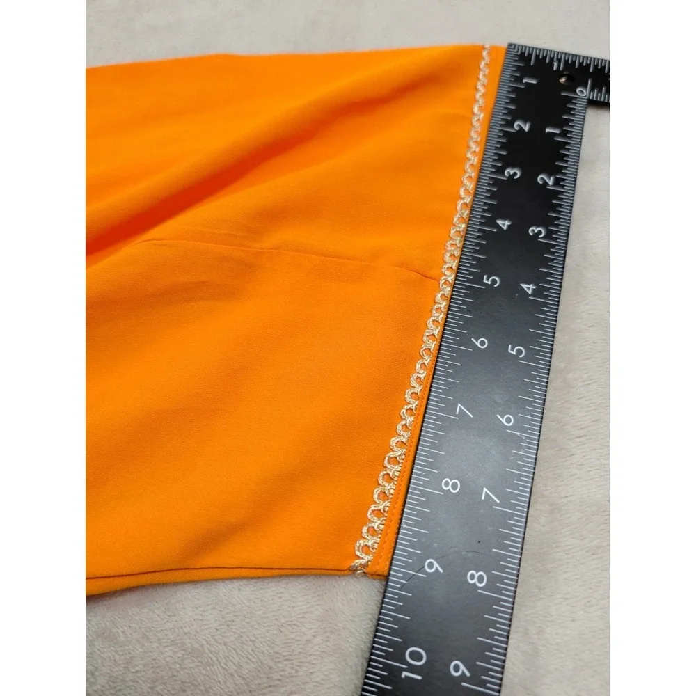 Traditional Embroidered 2-Piece Suit Vibrant‎ Orange Floral Sequin Tunic Set